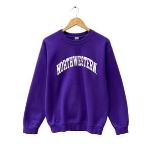 Retro Northwestern Spellout Logo Print Crewneck SweatShirt